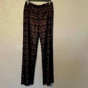 Beautiful black lace David Meister dress pants. 30 inch inseam.